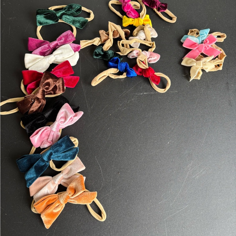 Velvet Bow Hair Ties Set for Kids - Multicolor